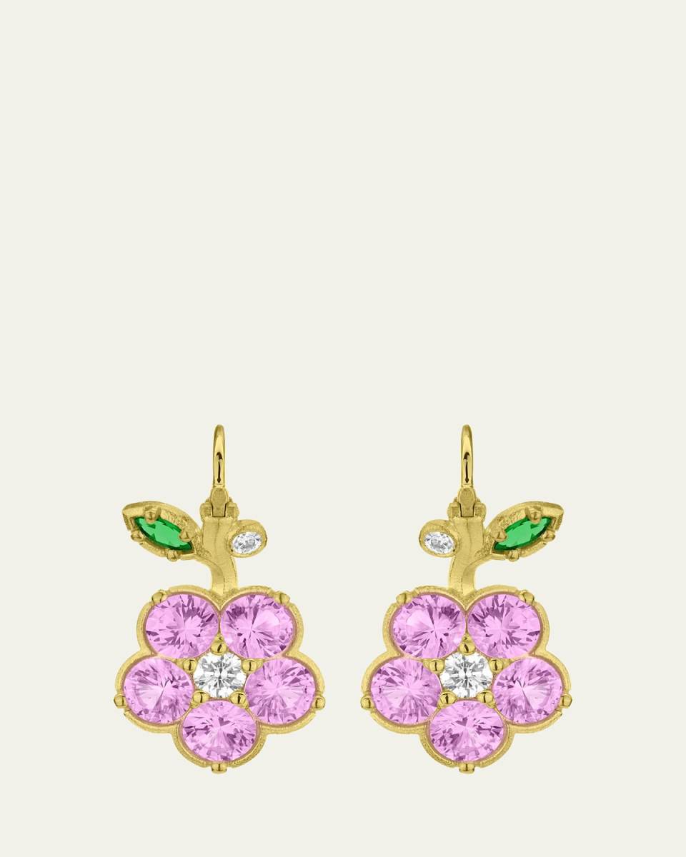 18k Gold Wild Child Pink Sapphire Drop Earrings